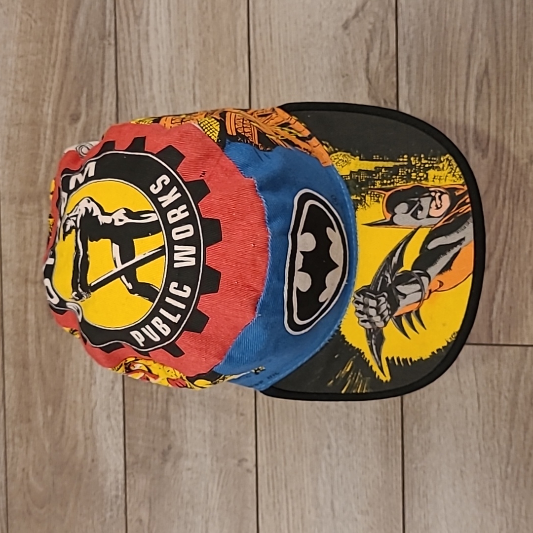 Batman Returns Abstract Flat Bill Painters Style Dc Comics Hat Cap Rare Vtg 90s